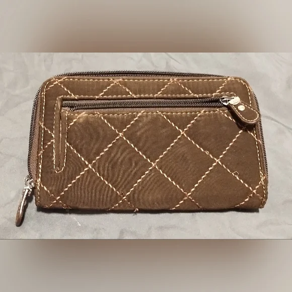 😎Vera Bradly Brown Quilted Women's Wallet - Picture 4 of 6
